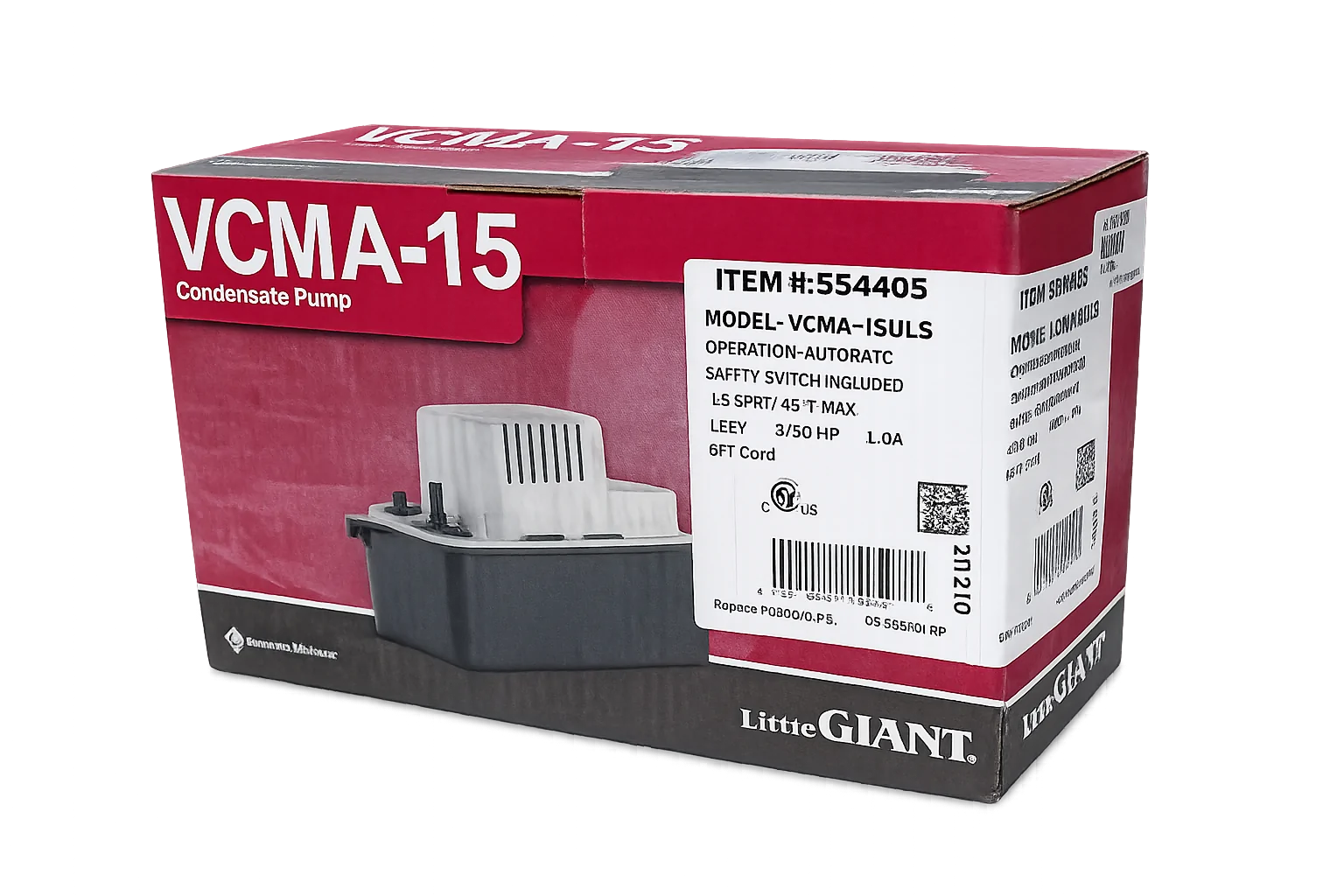 little giant vcma 15uls series condensate pump (with safety switch)