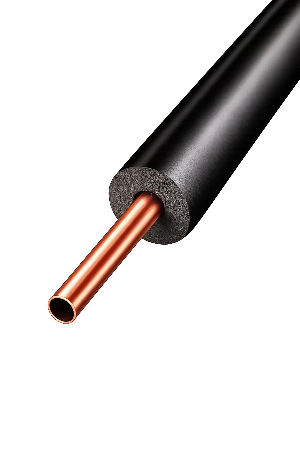 50 ft. mini split line set copper tubing pipes and black triple layer insulation for air conditioning