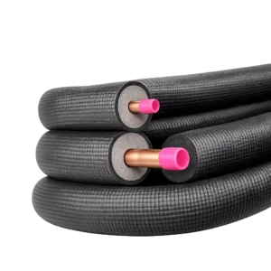 50 ft. mini split line set copper tubing pipes and black triple layer insulation for air conditioning
