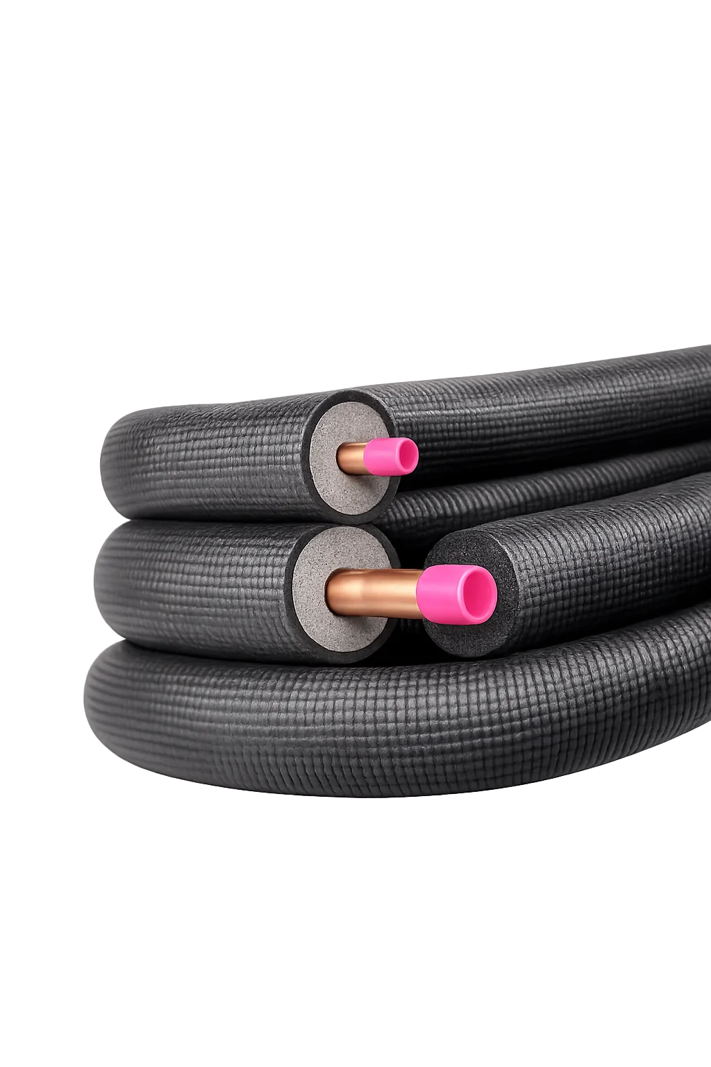 50 ft. mini split line set copper tubing pipes and black triple layer insulation for air conditioning