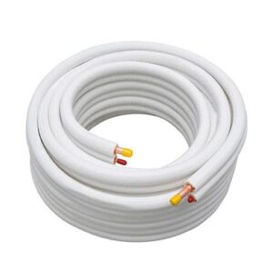 50 ft. mini split line set copper tubing pipes and white triple layer insulation for air conditioning