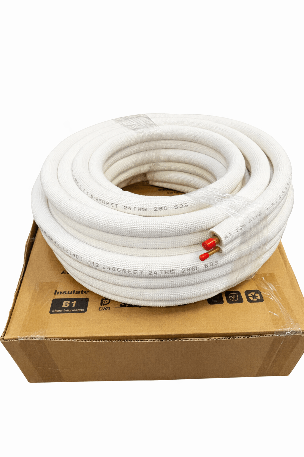 50 ft. mini split line set copper tubing pipes and white triple layer insulation for air conditioning 50 ft. mini split line set copper tubing pipes and white triple layer insulation for air conditioning